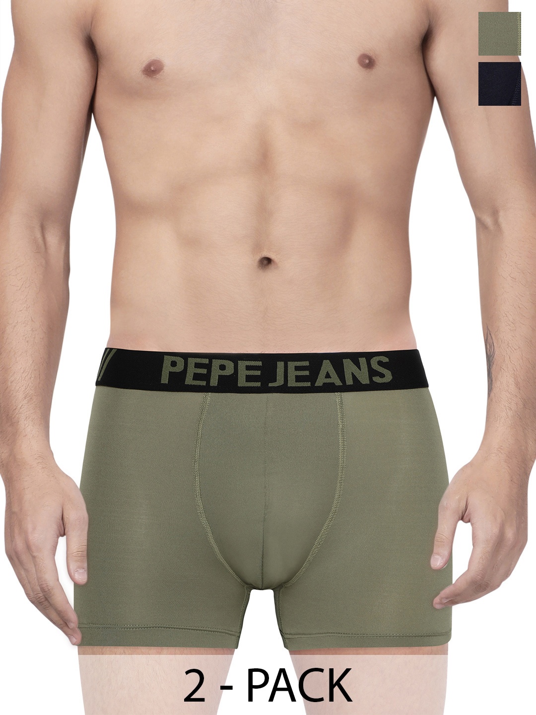 

Pepe Jeans Pack Of 2 Mid-Rise Trunks 8937195-1-8937057, Olive