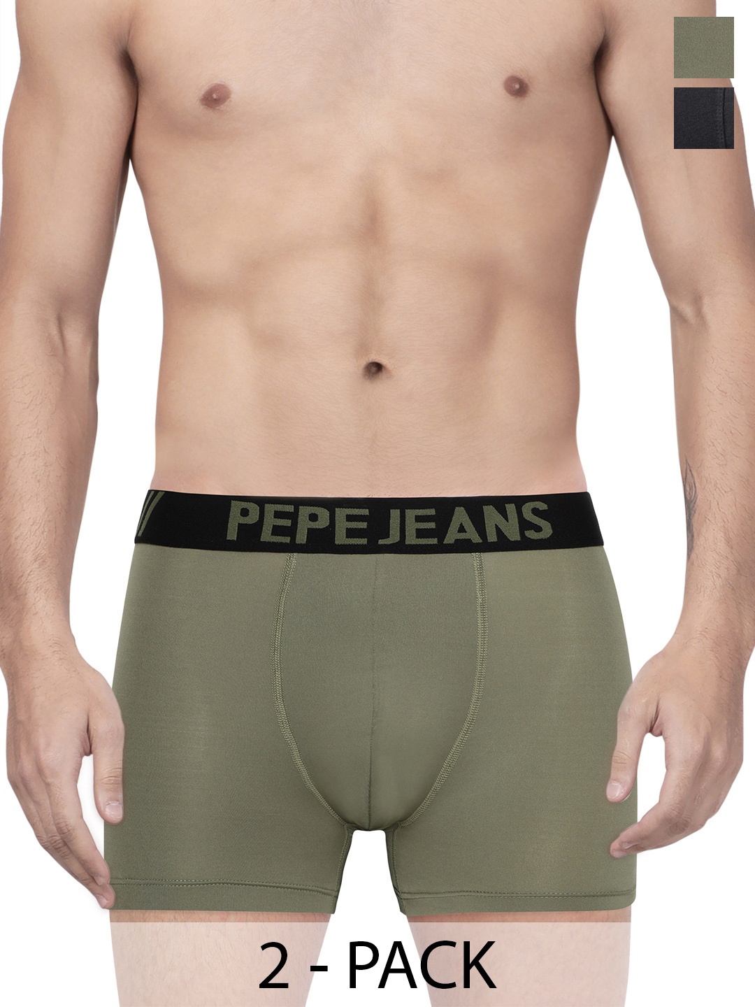 

Pepe Jeans Pack Of 2 Mid-Rise Trunks 14179484-1-8937057, Olive