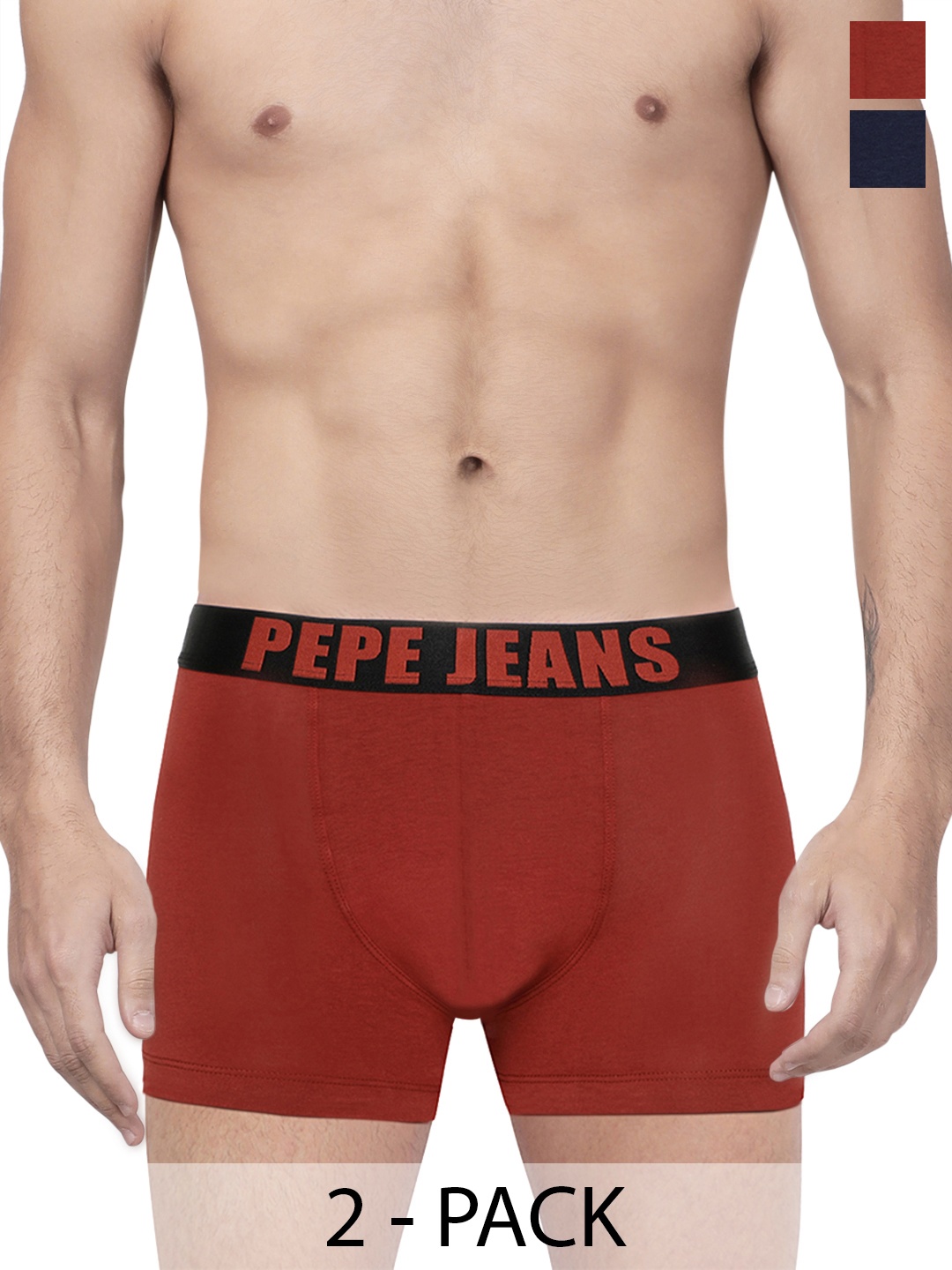 

Pepe Jeans Pack Of 2 Mid-Rise Trunks 8937165-1-8937099, Maroon