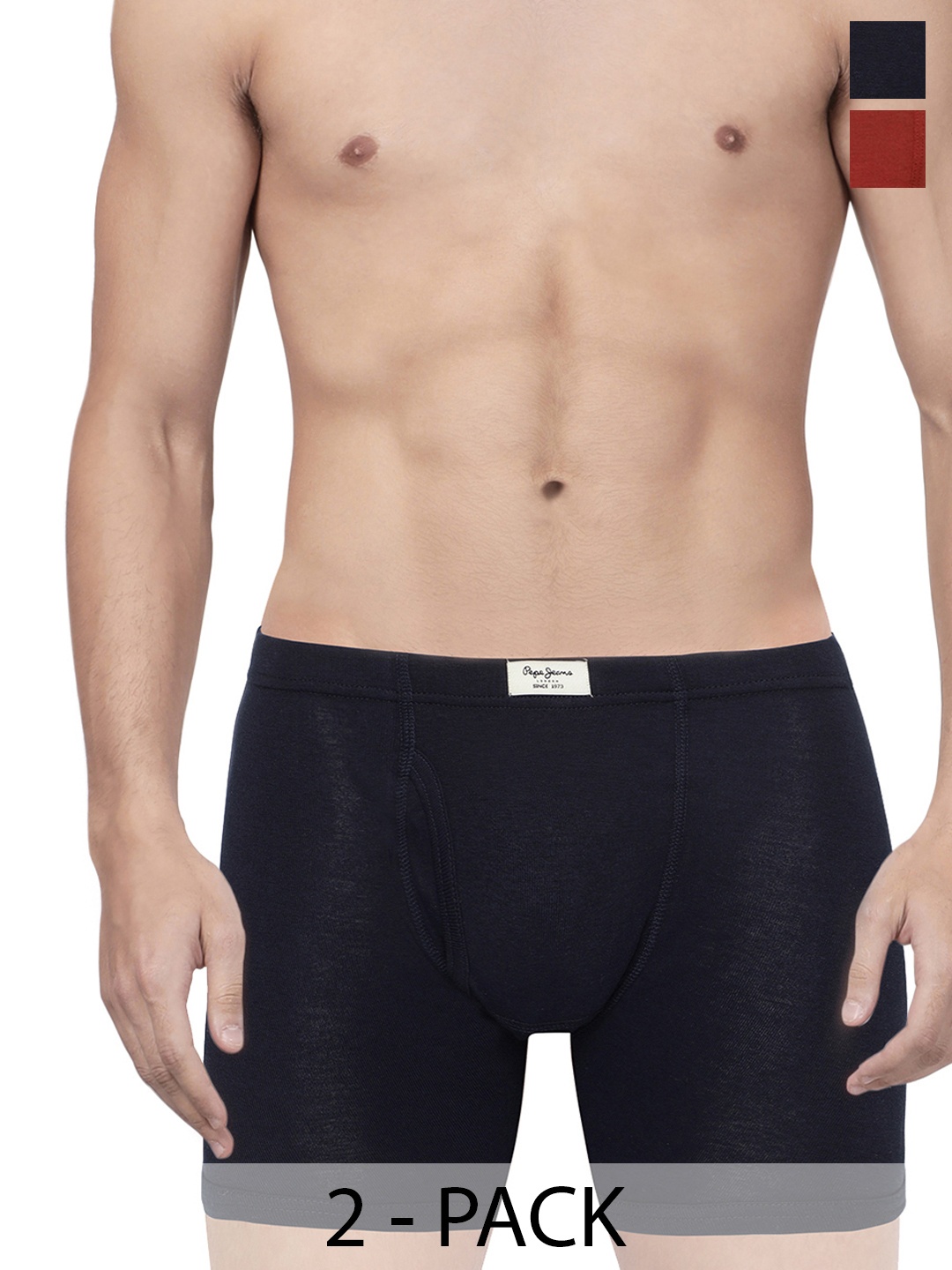 

Pepe Jeans Pack Of 2 Mid-Rise Trunks 8937195-1-8937099, Navy blue