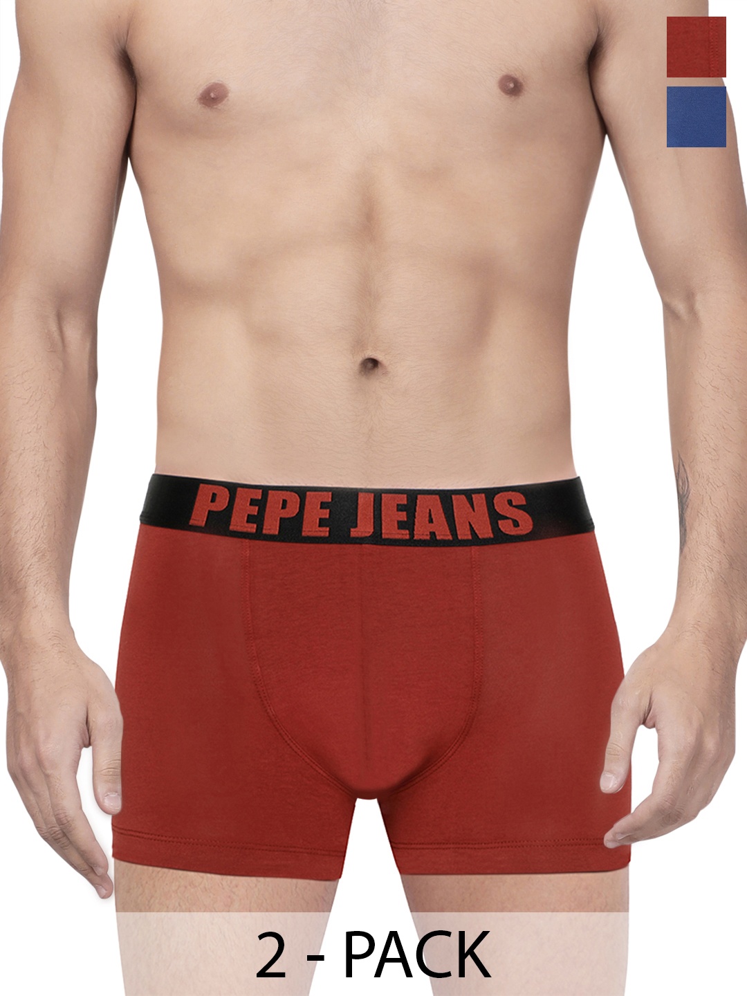 

Pepe Jeans Pack Of 2 Mid-Rise Trunks 8937099-1-8937215, Maroon