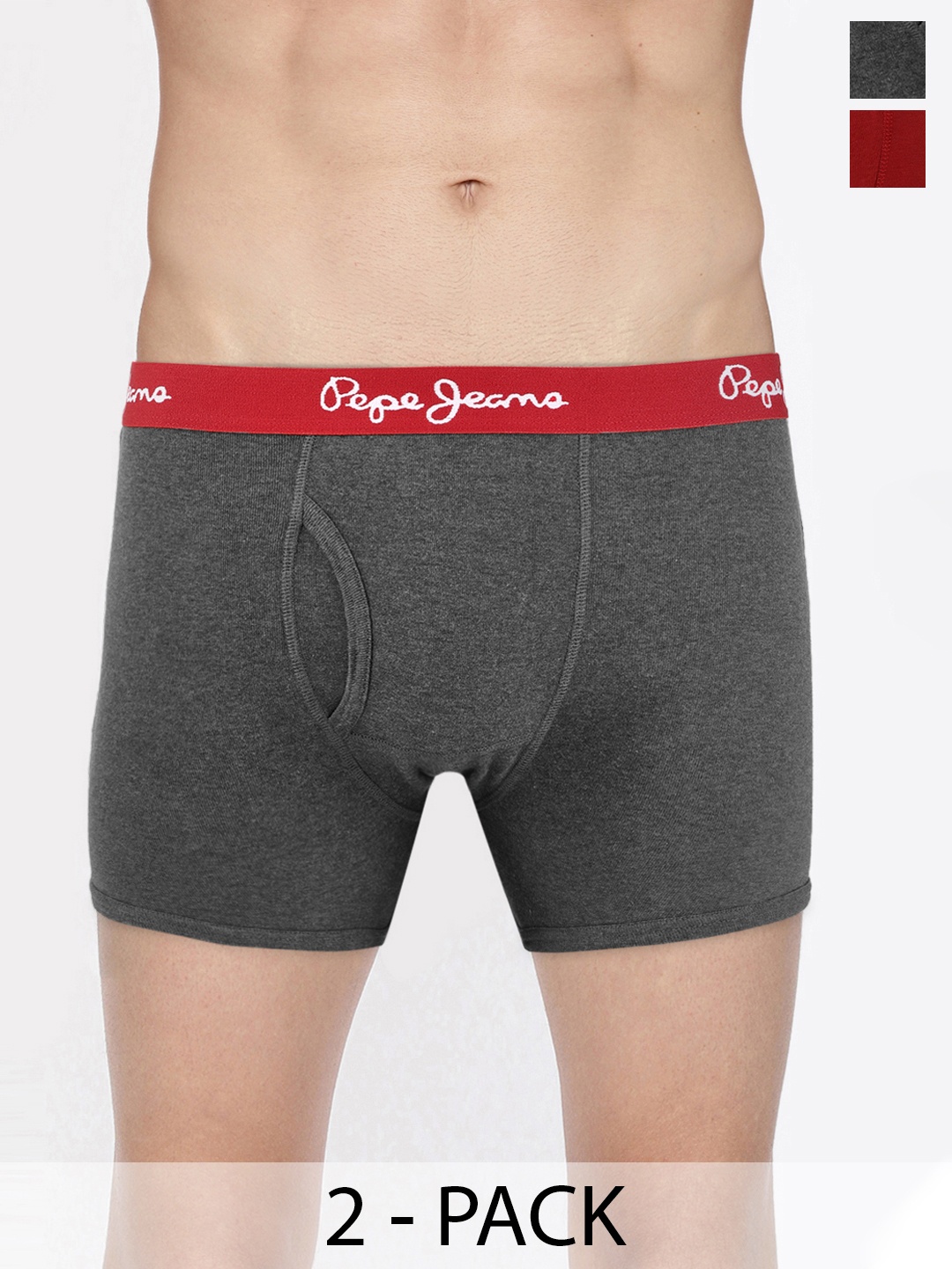 

Pepe Jeans Pack Of 2 Mid-Rise Trunks 8937115-1-8937103, Charcoal