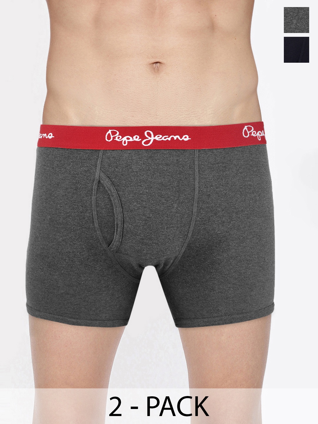 

Pepe Jeans Pack Of 2 Mid-Rise Trunks 8937195-1-8937103, Charcoal