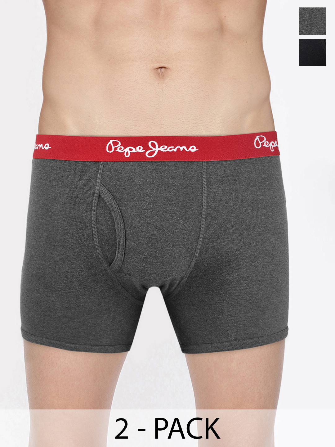 

Pepe Jeans Pack Of 2 Mid-Rise Trunks 8937103-1-14179486, Charcoal