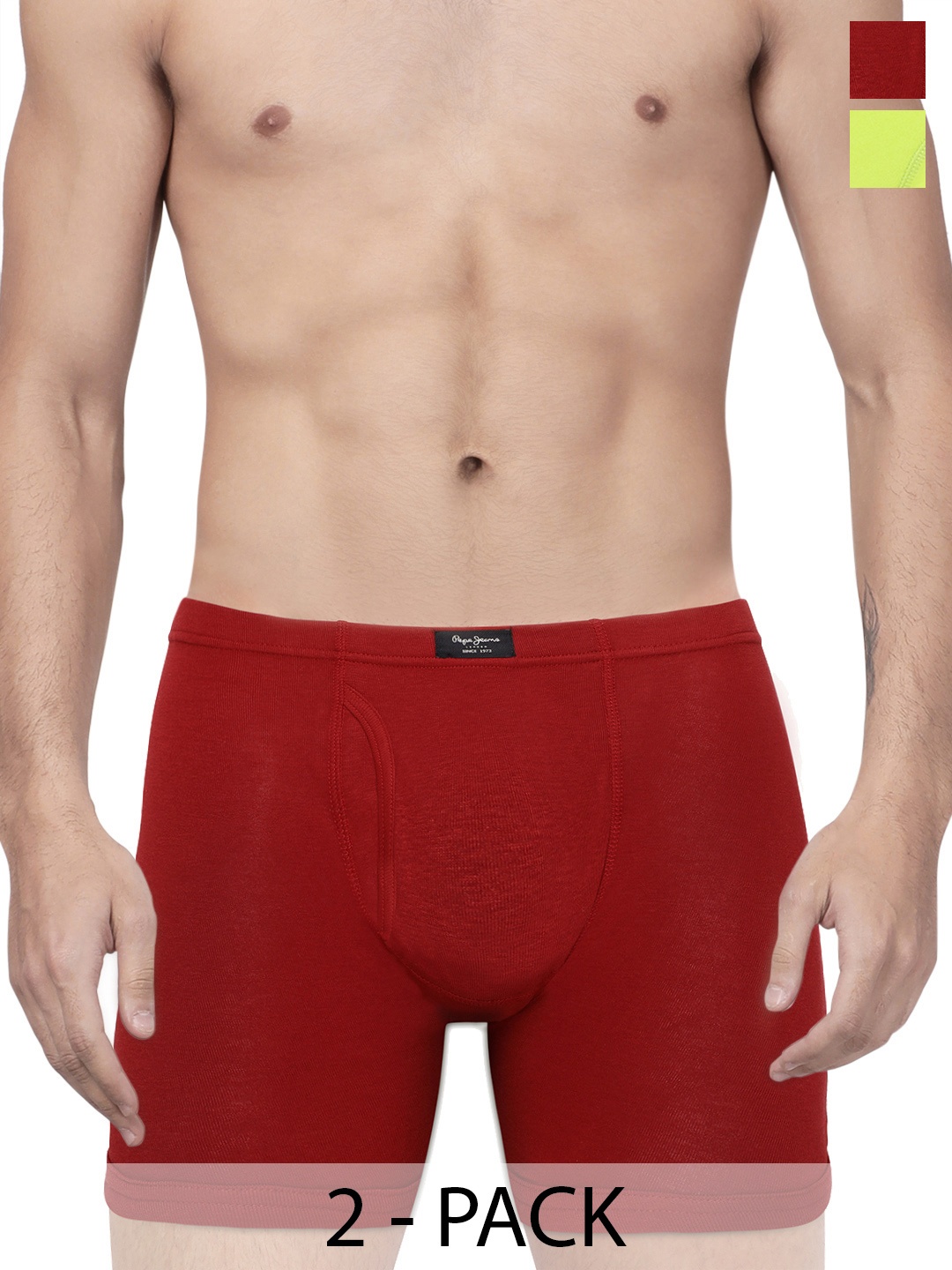 

Pepe Jeans Pack Of 2 Mid-Rise Trunks 8937115-1-8937203, Red