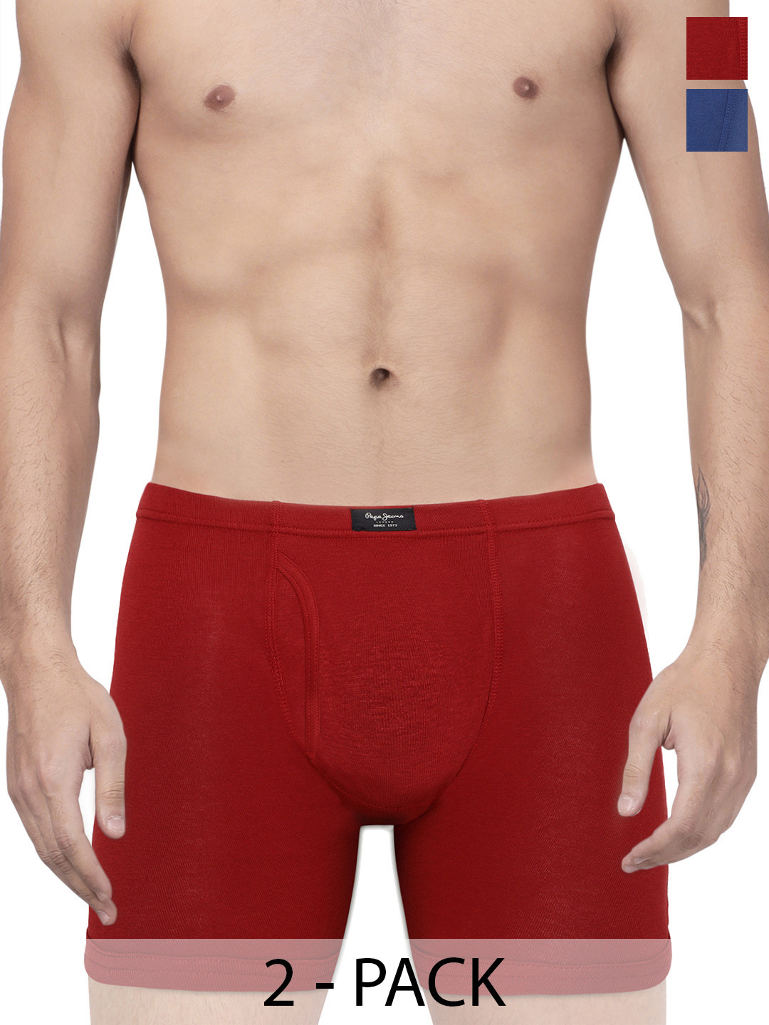 

Pepe Jeans Pack Of 2 Mid-Rise Trunks 8937115-1-8937215, Red