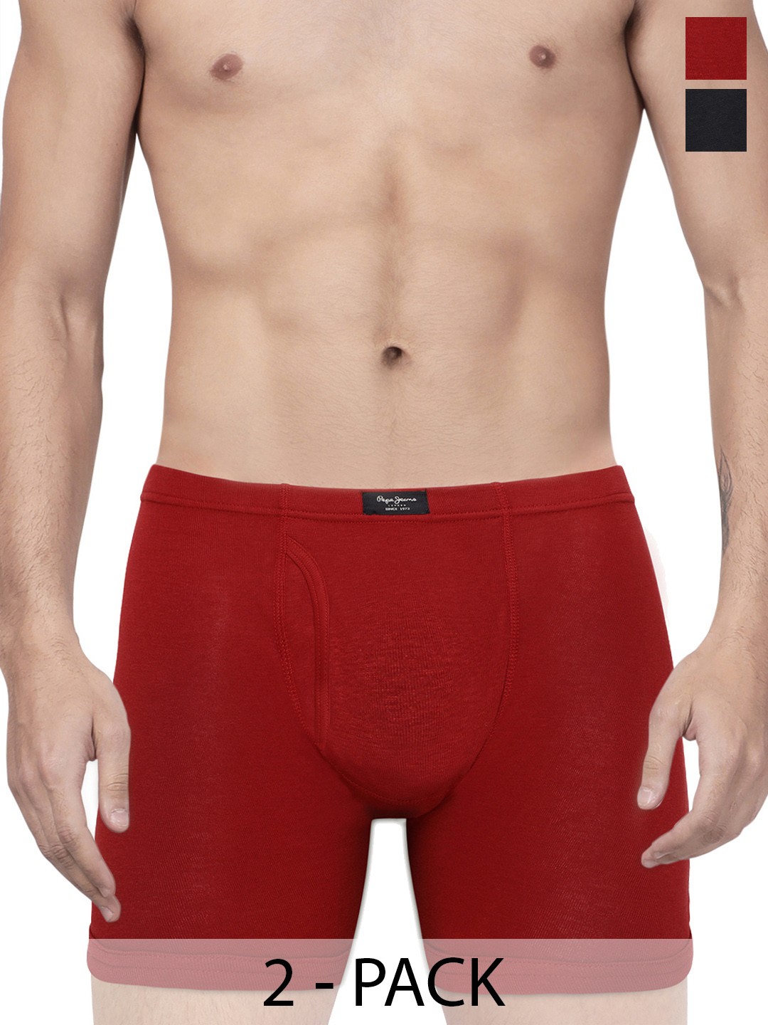 

Pepe Jeans Pack Of 2 Mid-Rise Trunks 8937115-1-14179486, Red