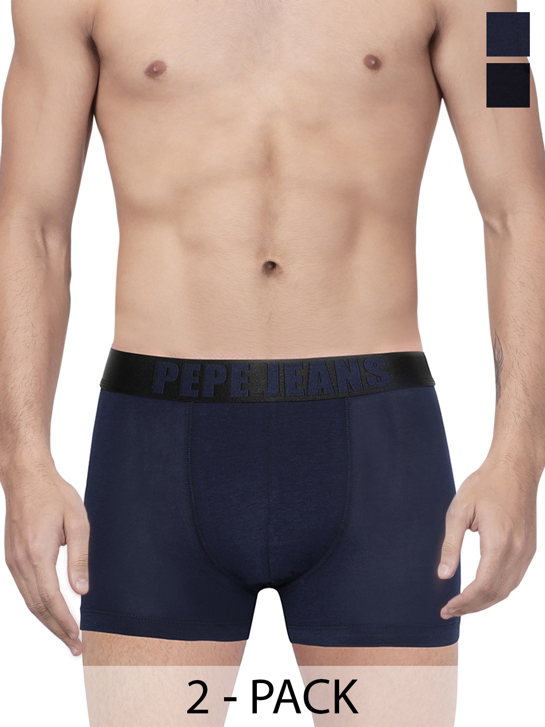 

Pepe Jeans Pack Of 2 Mid-Rise Trunks 8937165-1-8937195, Navy blue