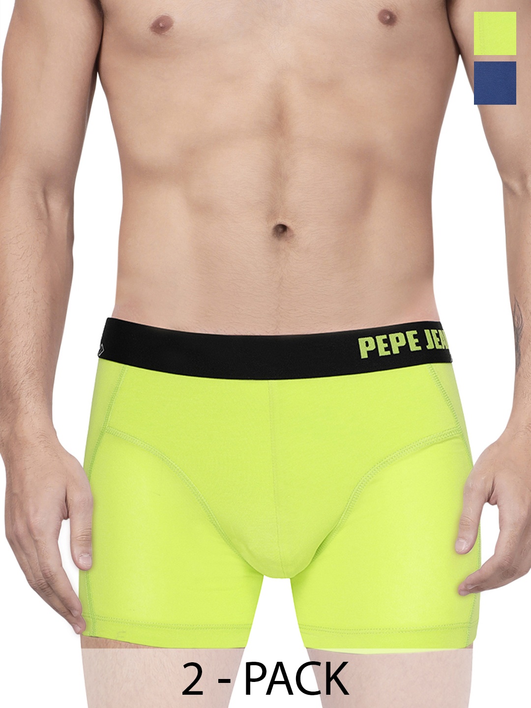 

Pepe Jeans Pack Of 2 Mid-Rise Trunks 8937203-1-8937215, Fluorescent green
