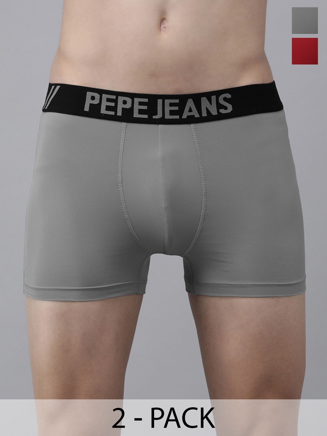 

Pepe Jeans Pack Of 2 Mid-Rise Trunks 15102720-1-15102724, Grey