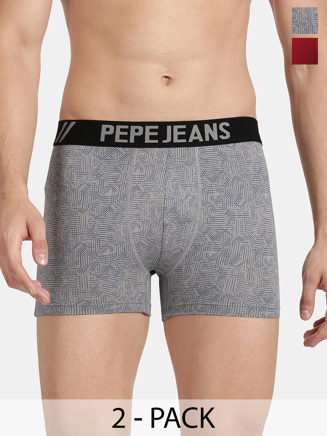 

Pepe Jeans Pack Of 2 Mid-Rise Trunks 15102720-1-17871834, Blue