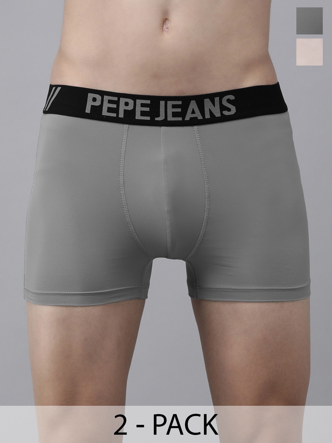 

Pepe Jeans Pack Of 2 Mid-Rise Trunks 15102724-1-17299540, Grey