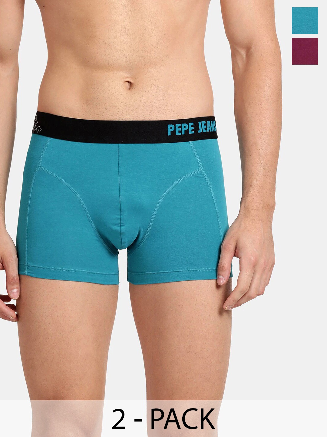 

Pepe Jeans Pack Of 2 Mid-Rise Trunks 17299534-1-17299542, Blue
