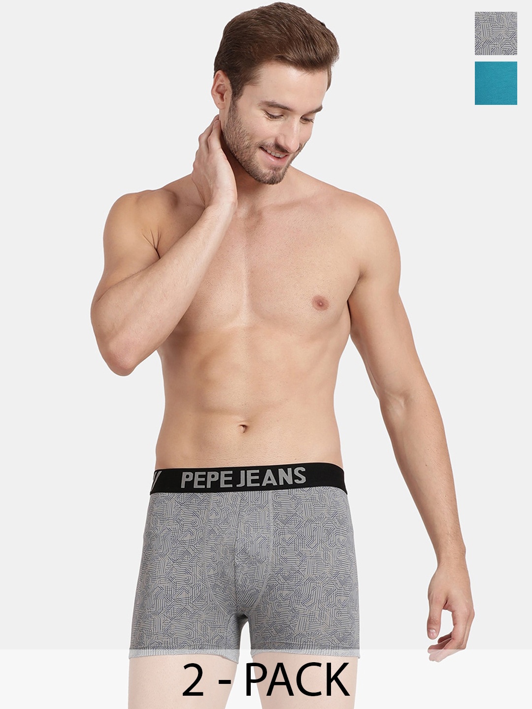 

Pepe Jeans Pack Of 2 Mid-Rise Trunks 17299542-1-17871834, Blue