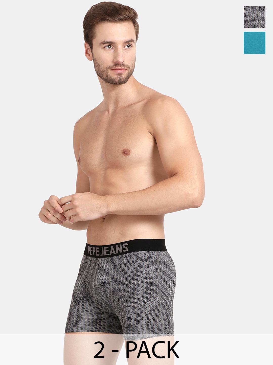 

Pepe Jeans Pack Of 2 Mid-Rise Trunks 17299542-1-17871842, Olive