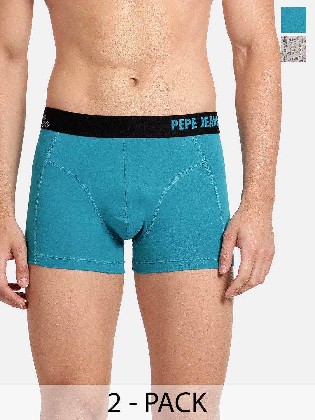 

Pepe Jeans Pack Of 2 Mid-Rise Trunks 17299542-1-18532490, Blue