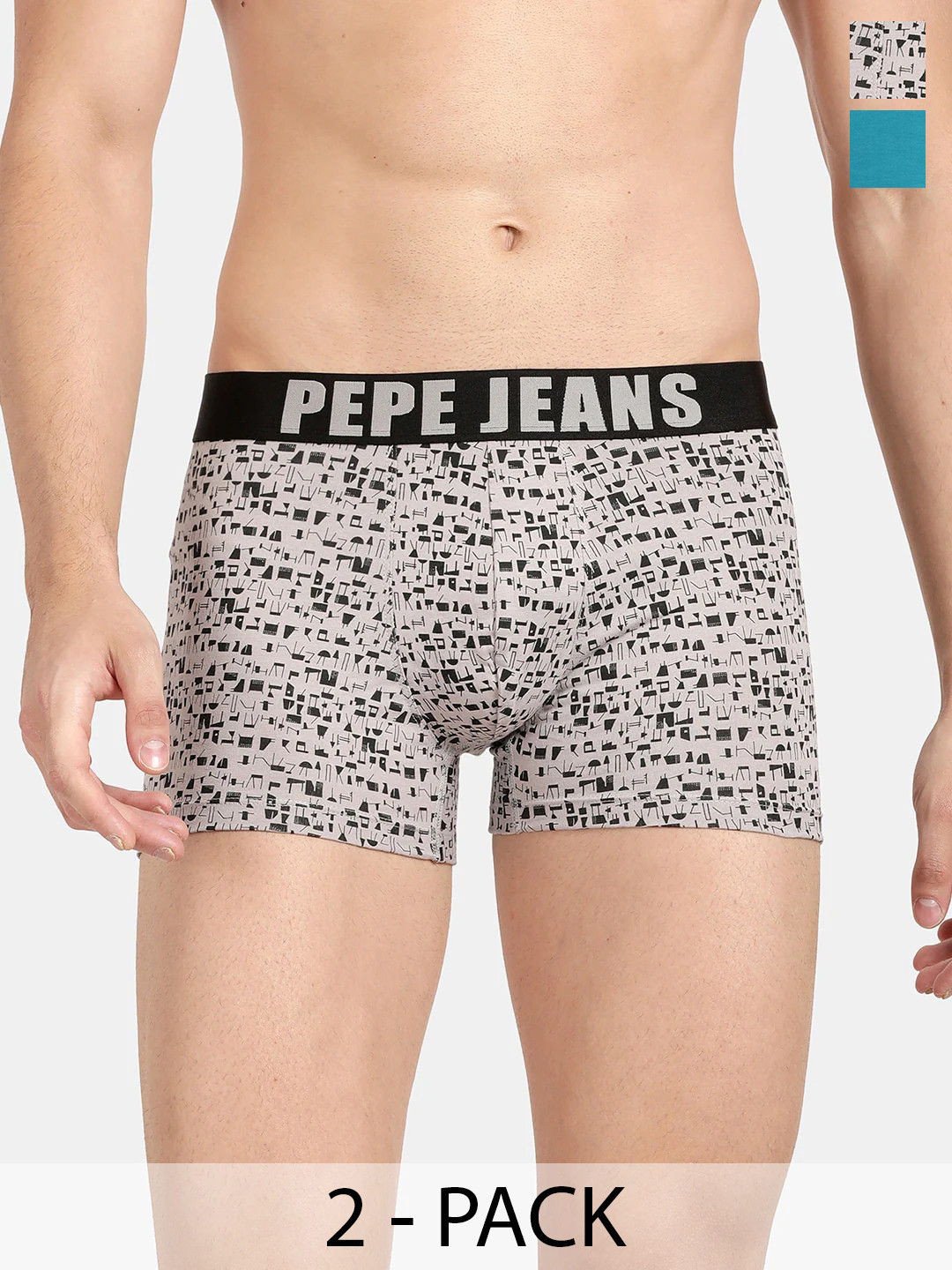 

Pepe Jeans Pack Of 2 Mid-Rise Trunks 17299542-1-18532506, Grey