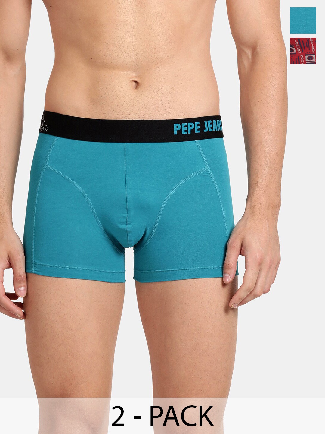 

Pepe Jeans Pack Of 2 Mid-Rise Trunks 18532508-1-17299542, Blue