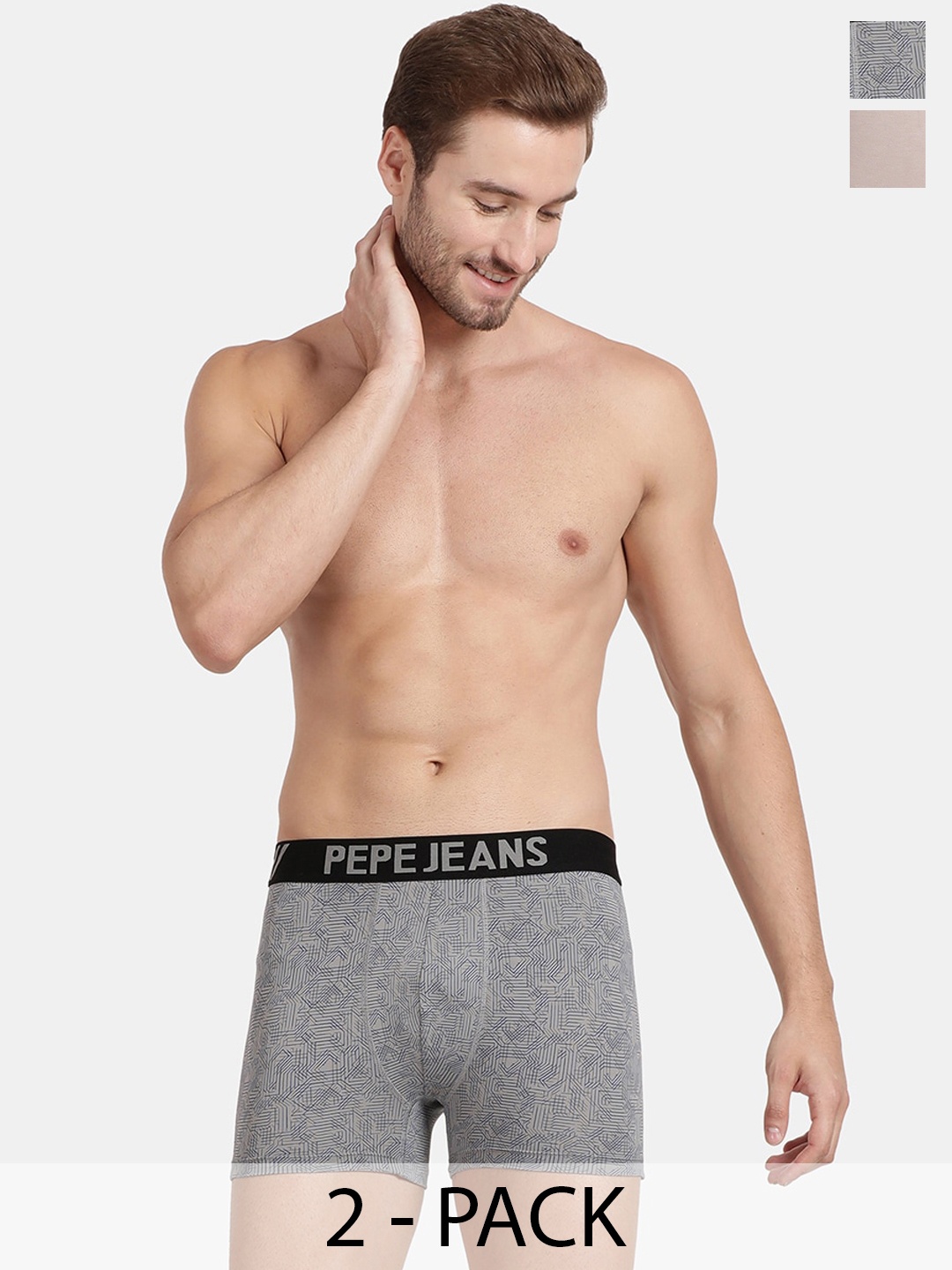 

Pepe Jeans Pack Of 2 Mid-Rise Trunks 17299544-1-17871834, Blue