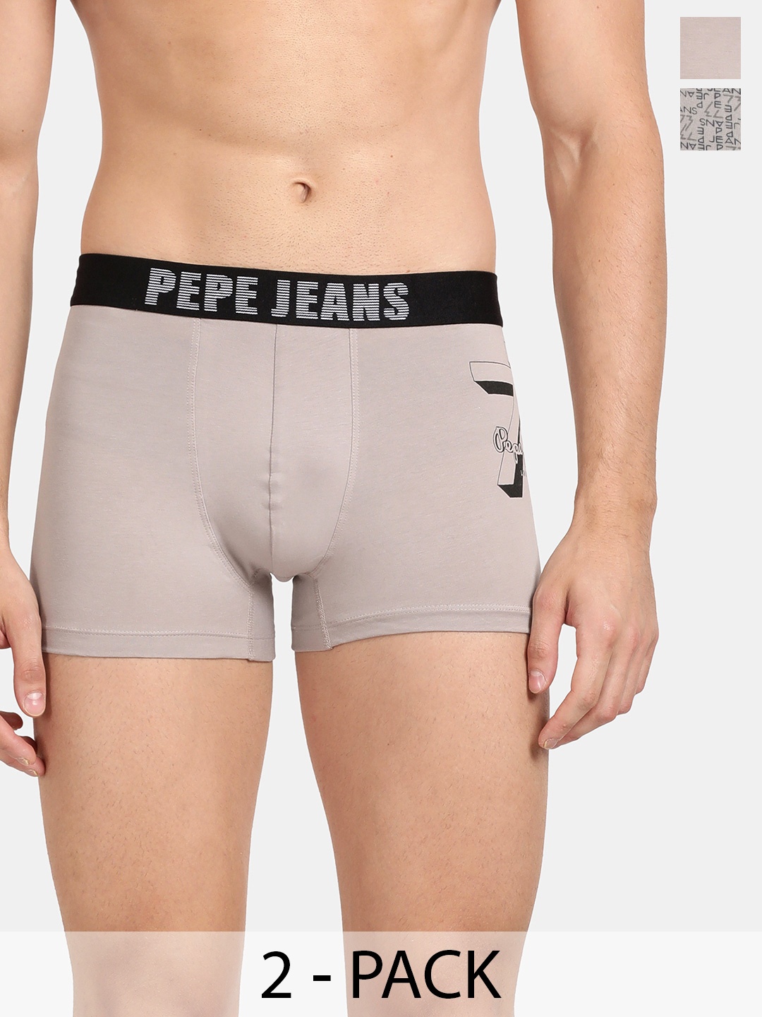 

Pepe Jeans Pack Of 2 Mid-Rise Trunks 18532490-1-17299544, Grey