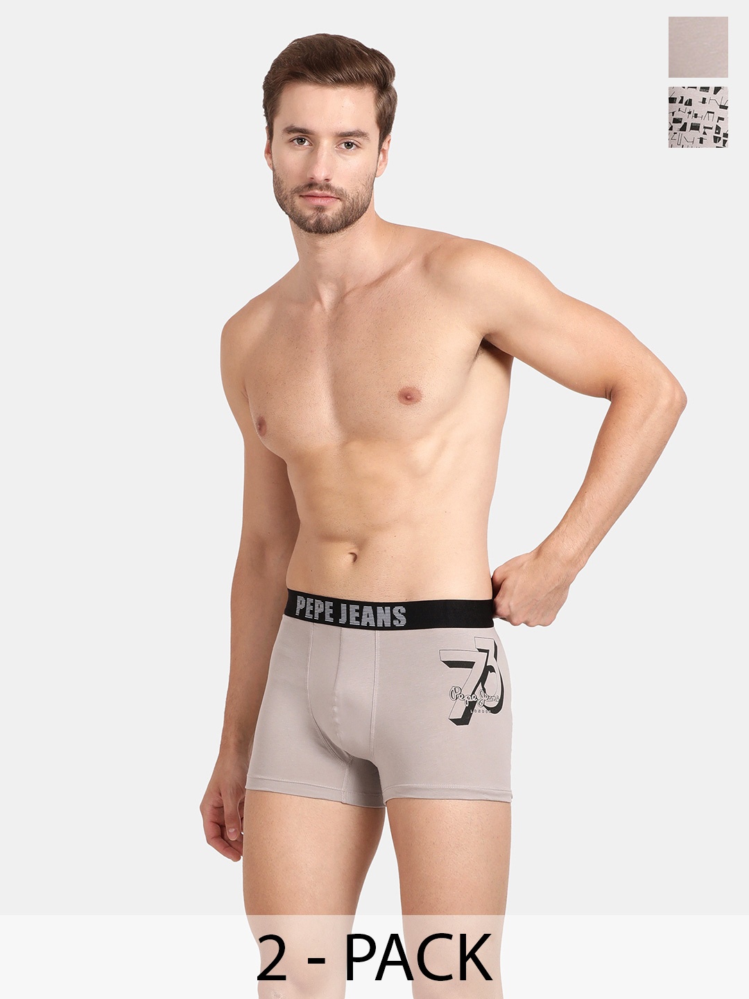 

Pepe Jeans Pack Of 2 Mid-Rise Trunks 18532506-1-17299544, Grey