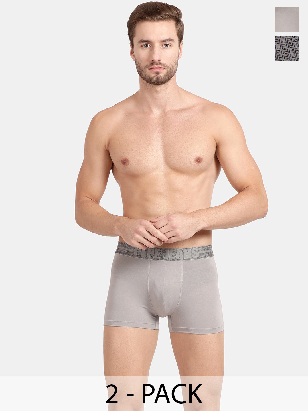 

Pepe Jeans Pack Of 2 Mid-Rise Trunks 17871856-1-17871842, Olive