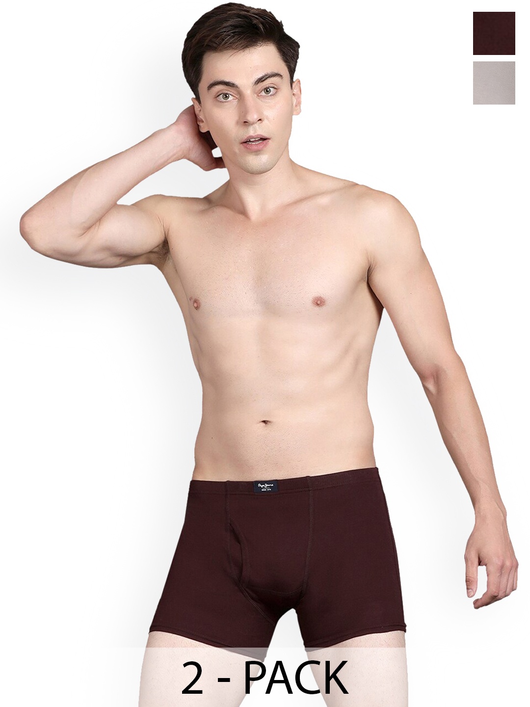 

Pepe Jeans Pack Of 2 Mid-Rise Trunks 17871856-1-18289542, Purple