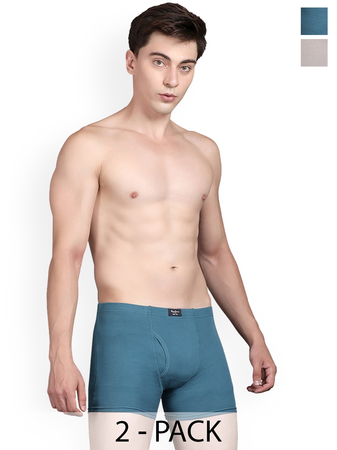 

Pepe Jeans Pack Of 2 Mid-Rise Trunks 17871856-1-18687530, Teal