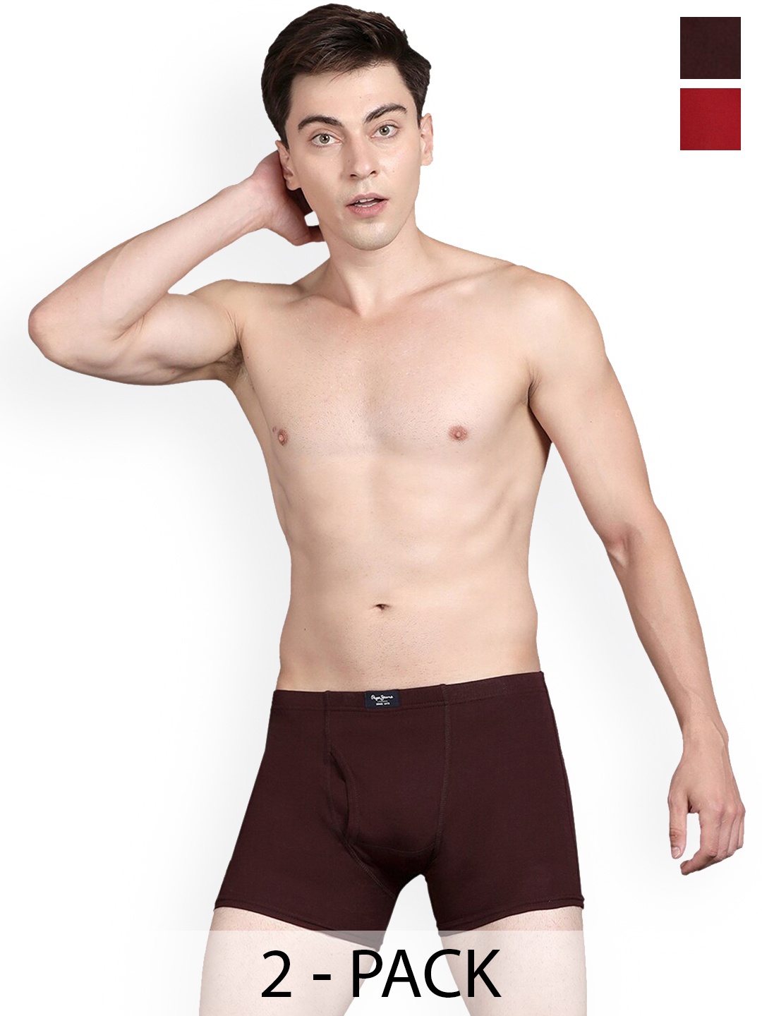 

Pepe Jeans Pack Of 2 Mid-Rise Trunks 17871864-1-18289542, Purple
