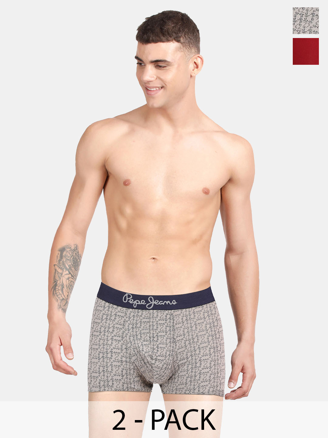 

Pepe Jeans Pack Of 2 Mid-Rise Trunks 871864-1-18532490, Red