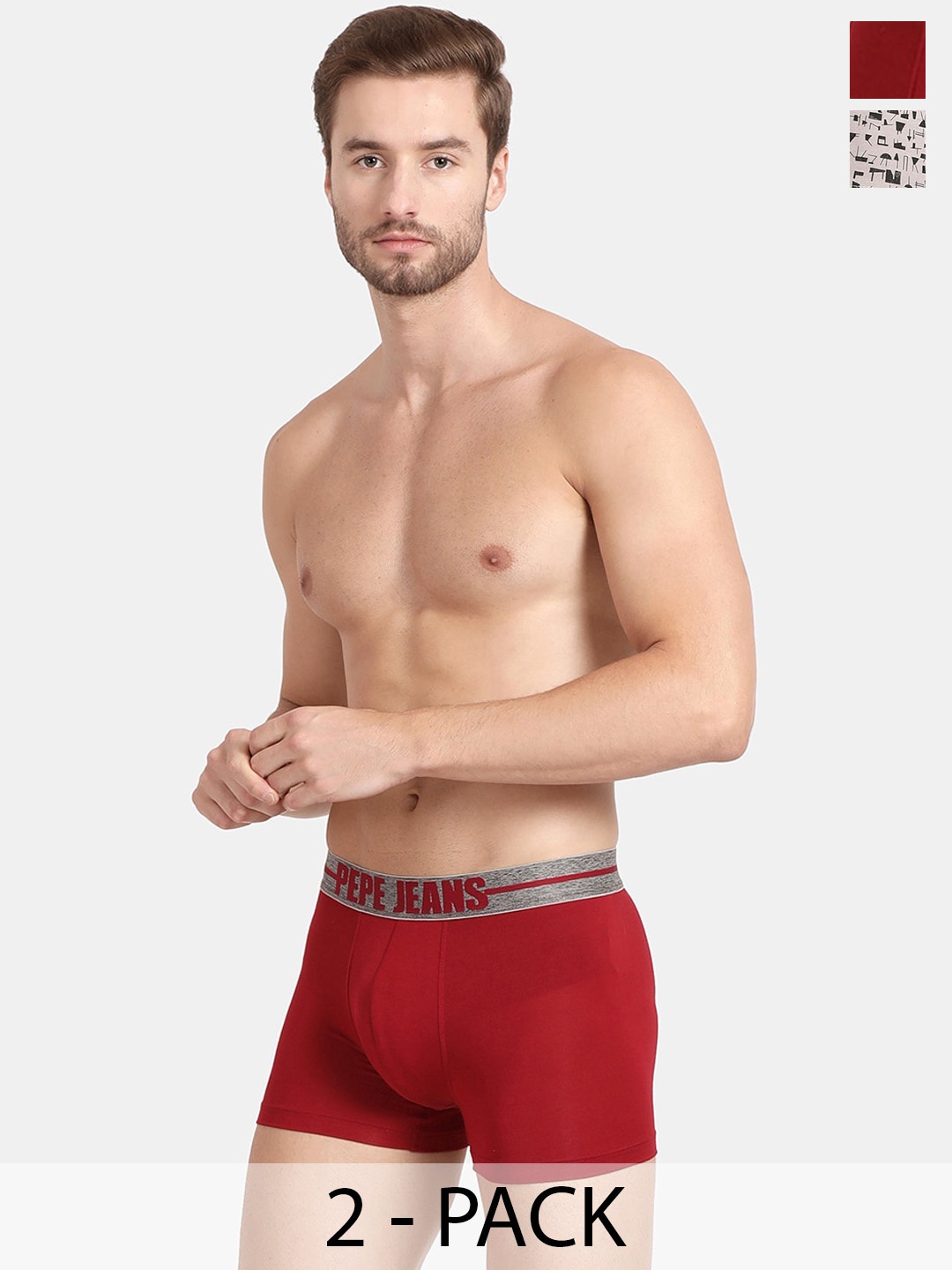 

Pepe Jeans Pack Of 2 Mid-Rise Trunks 18532506-1-17871864, Grey