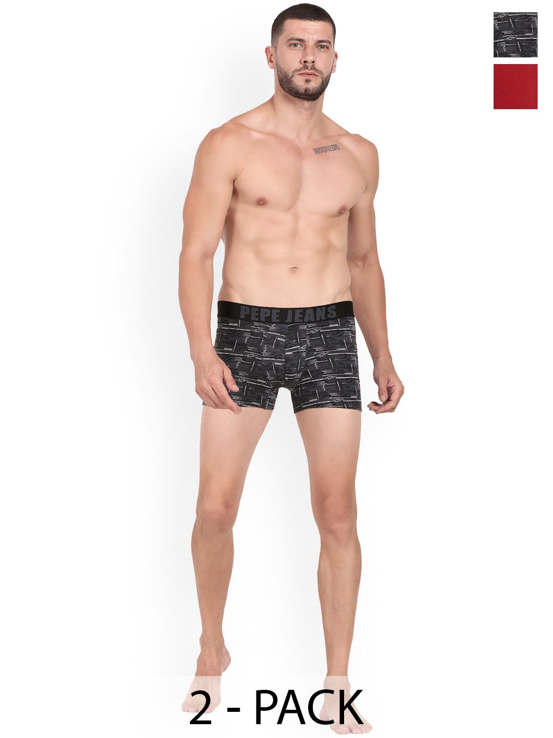 

Pepe Jeans Pack Of 2 Mid-Rise Trunks 18532514-1-17871864, Grey