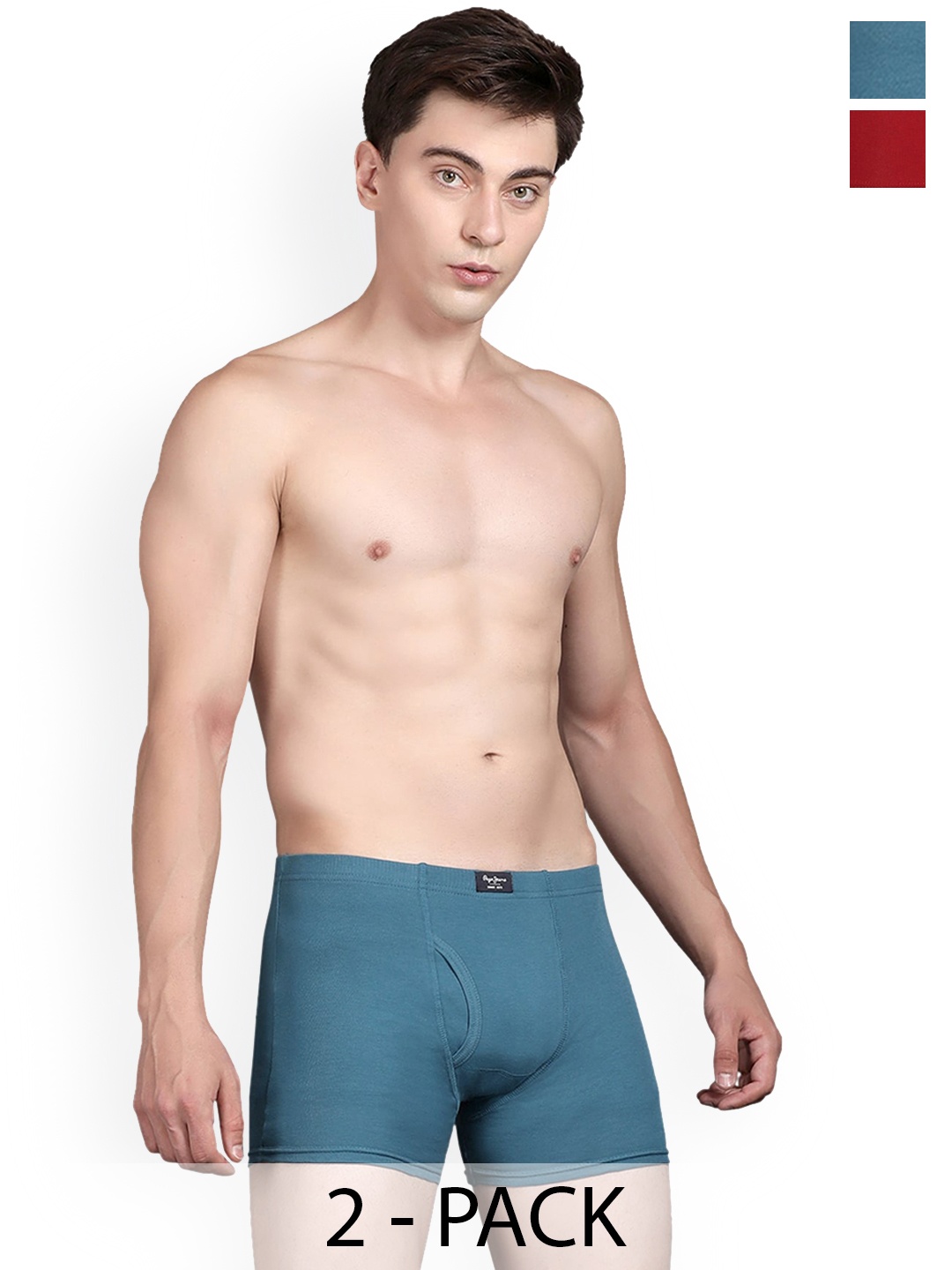 

Pepe Jeans Pack Of 2 Mid-Rise Trunks 18687530-1-17871864, Teal