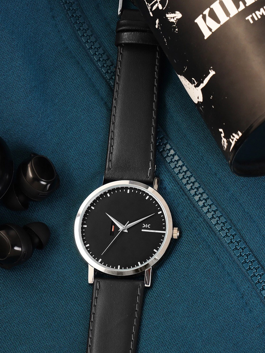 

Killer Men Dial & Leather Straps Analogue Watch KLMO62A, Black