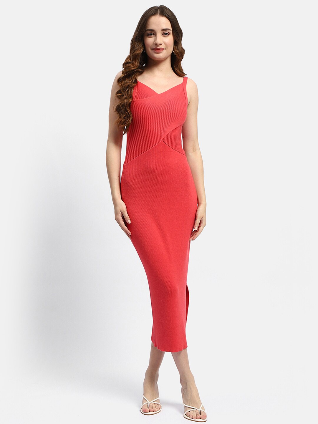 

Madame Bodycon Midi Dress, Coral
