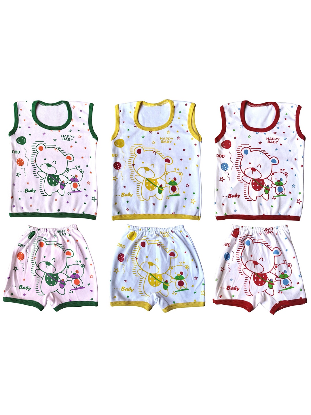

BAESD Unisex Kids Pack Of 3 Graphic Printed Pure Cotton T-shirt With Shorts, White
