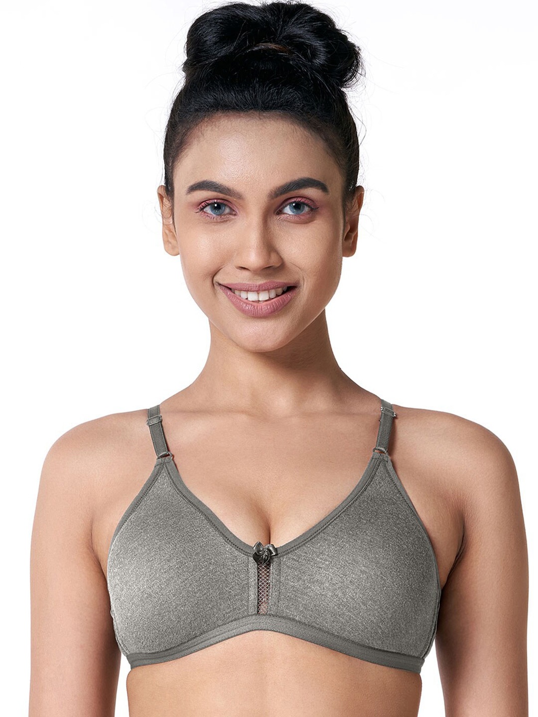 

BLOSSOM Full Coverage Non Padded T-shirt Bra With All Day Comfort, Grey