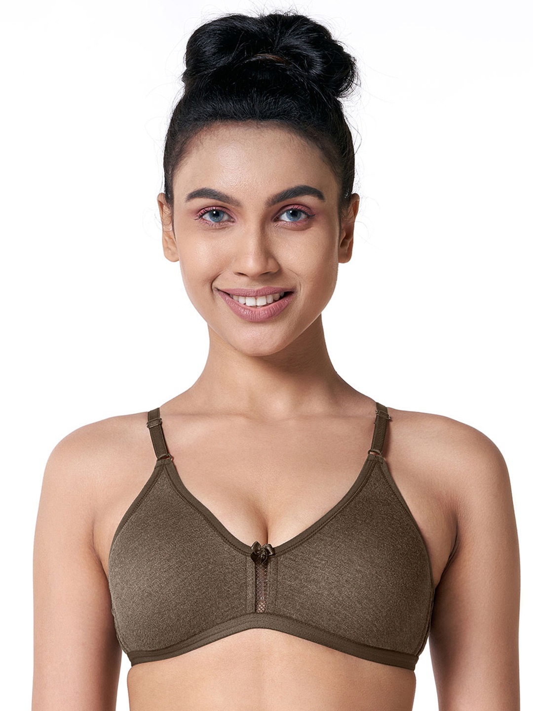 

BLOSSOM Full Coverage Non Padded T-shirt Bra With All Day Comfort, Coffee brown
