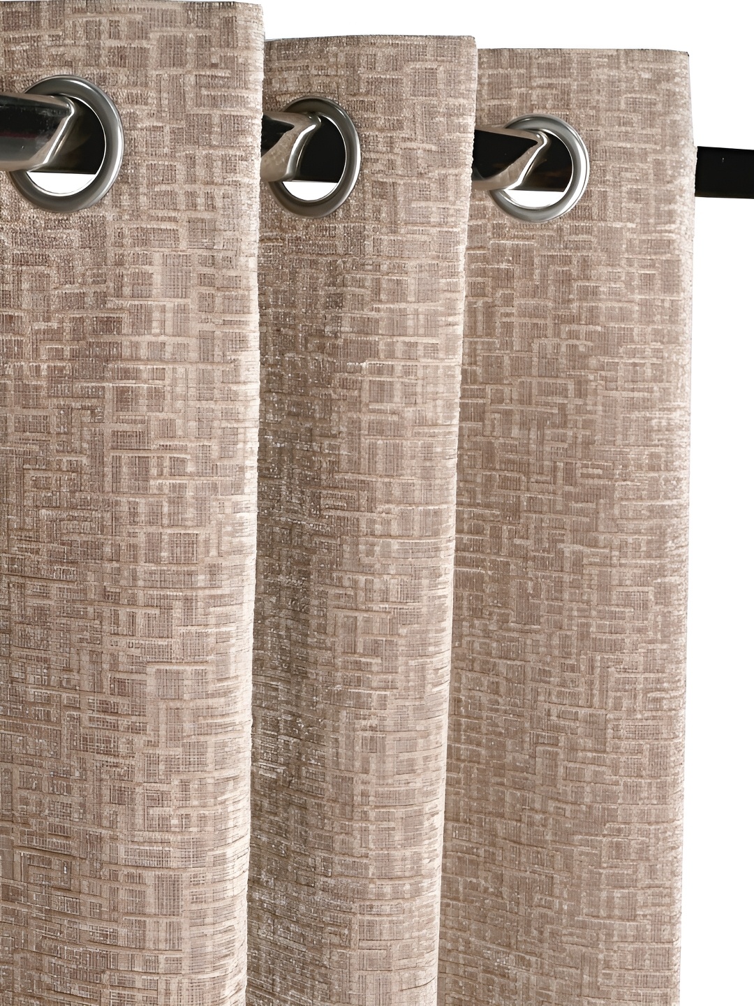 

Saral Home Tic Tac Chenille Blackout Set of 1 Beige Long Door Curtains