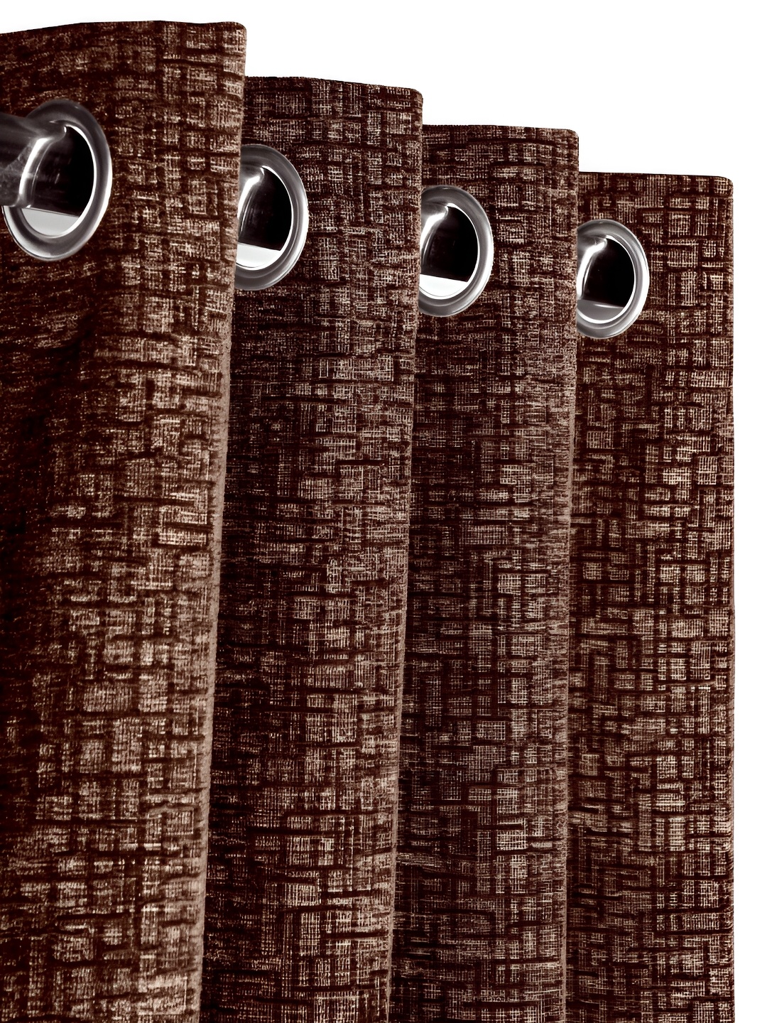 

Saral Home Tic Tac Chenille Blackout Set of 1 Brown Long Door Curtains