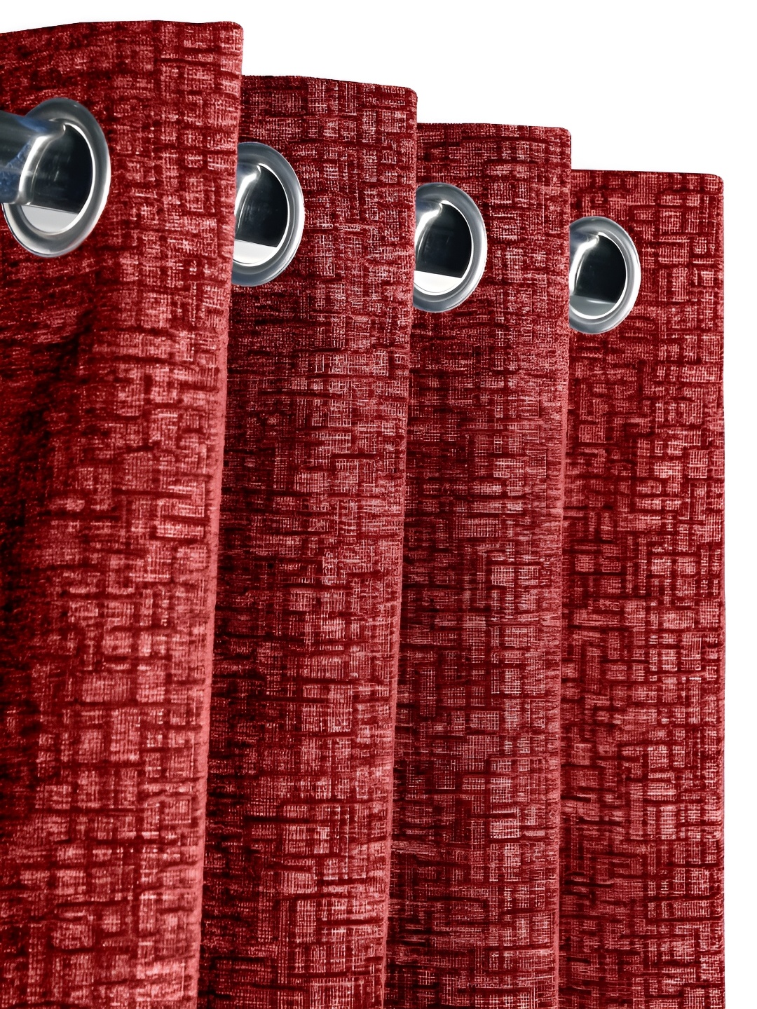 

Saral Home Tic Tac Chenille Blackout Set of 1 Long Door Curtains, Maroon