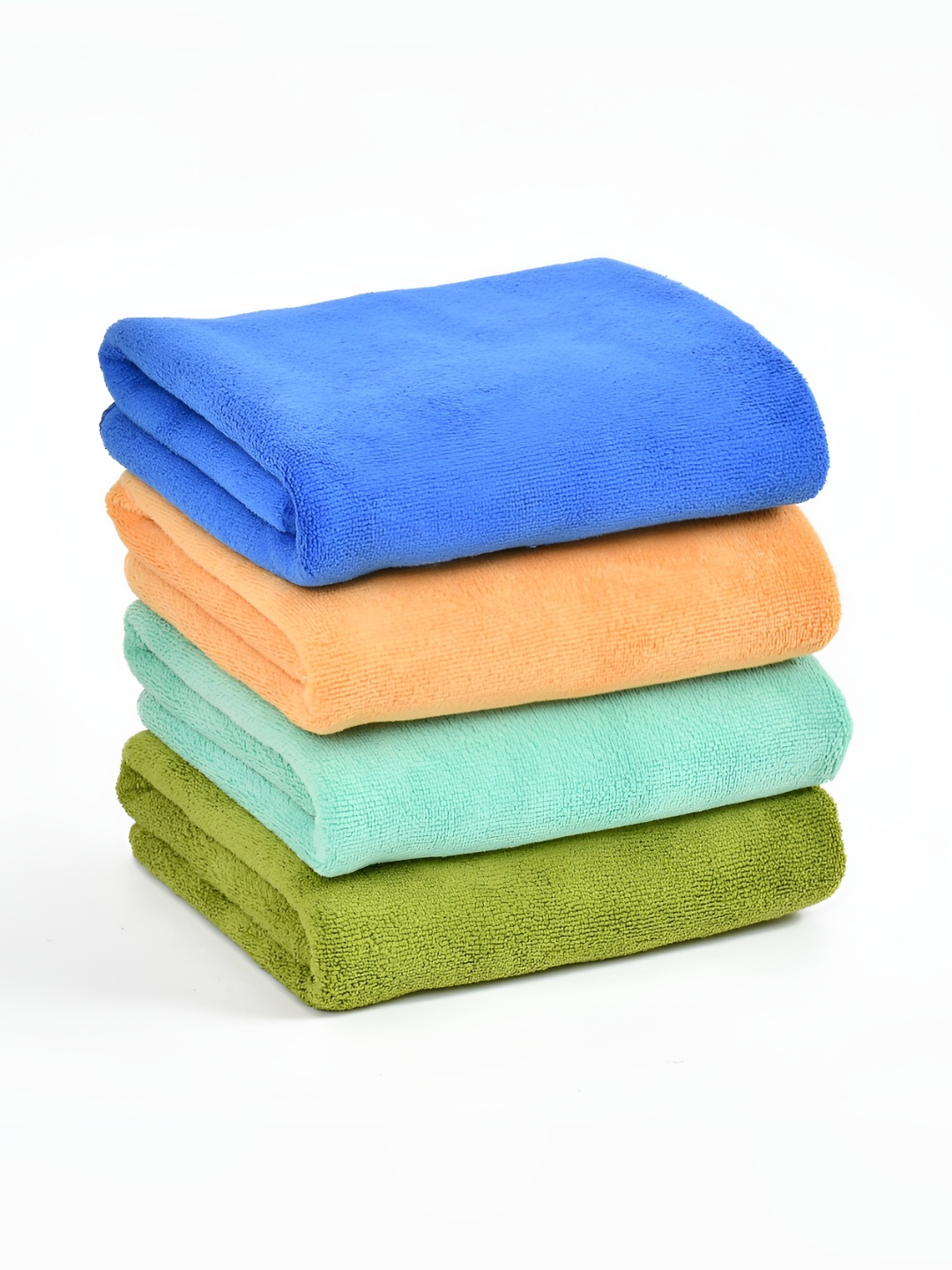 

Yellow Weaves Blue & Green 4 Pieces 400 GSM Quick-Dry Hand Towels