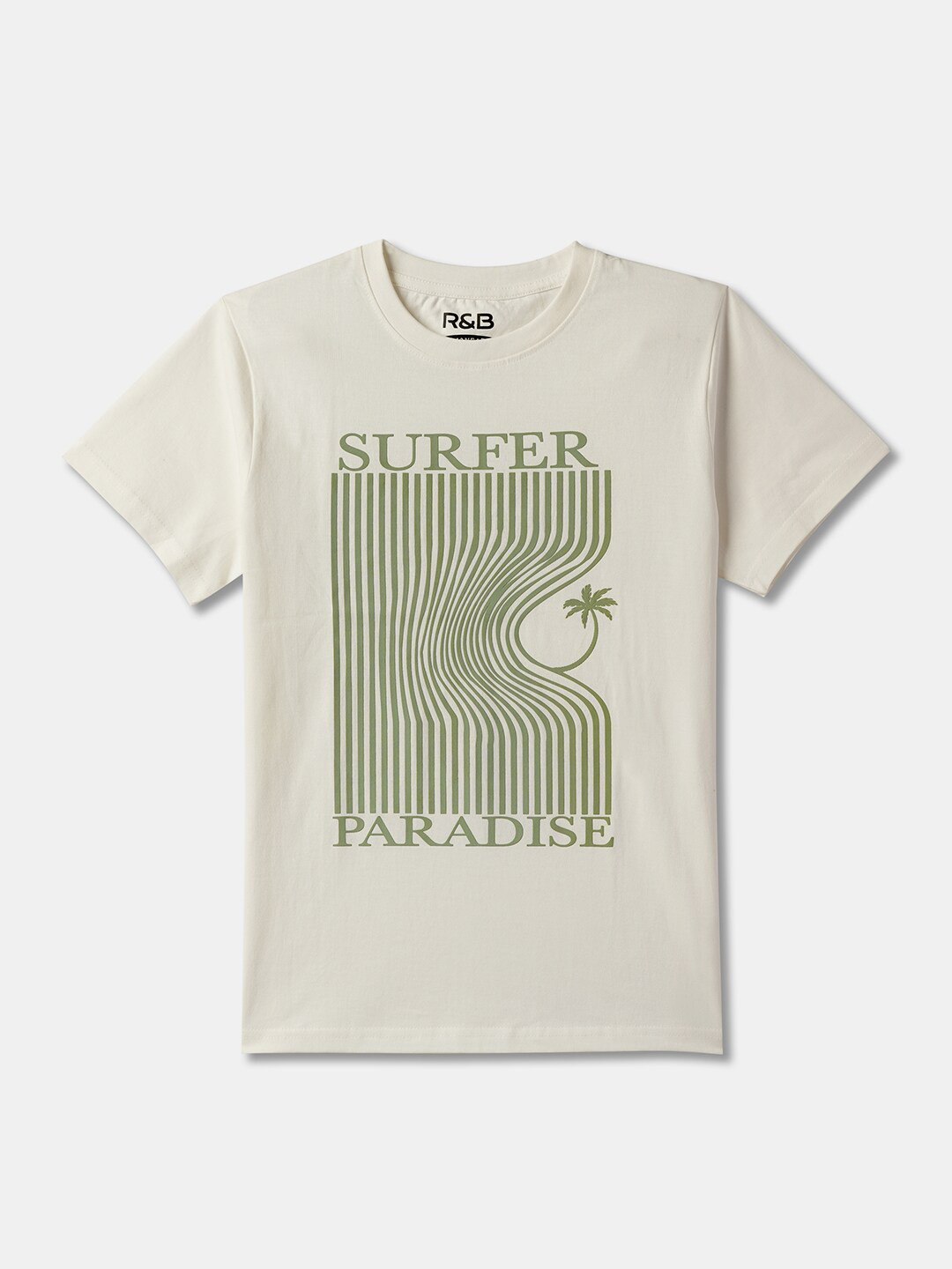 

R&B Boys Typography Printed Cotton T-Shirt, White