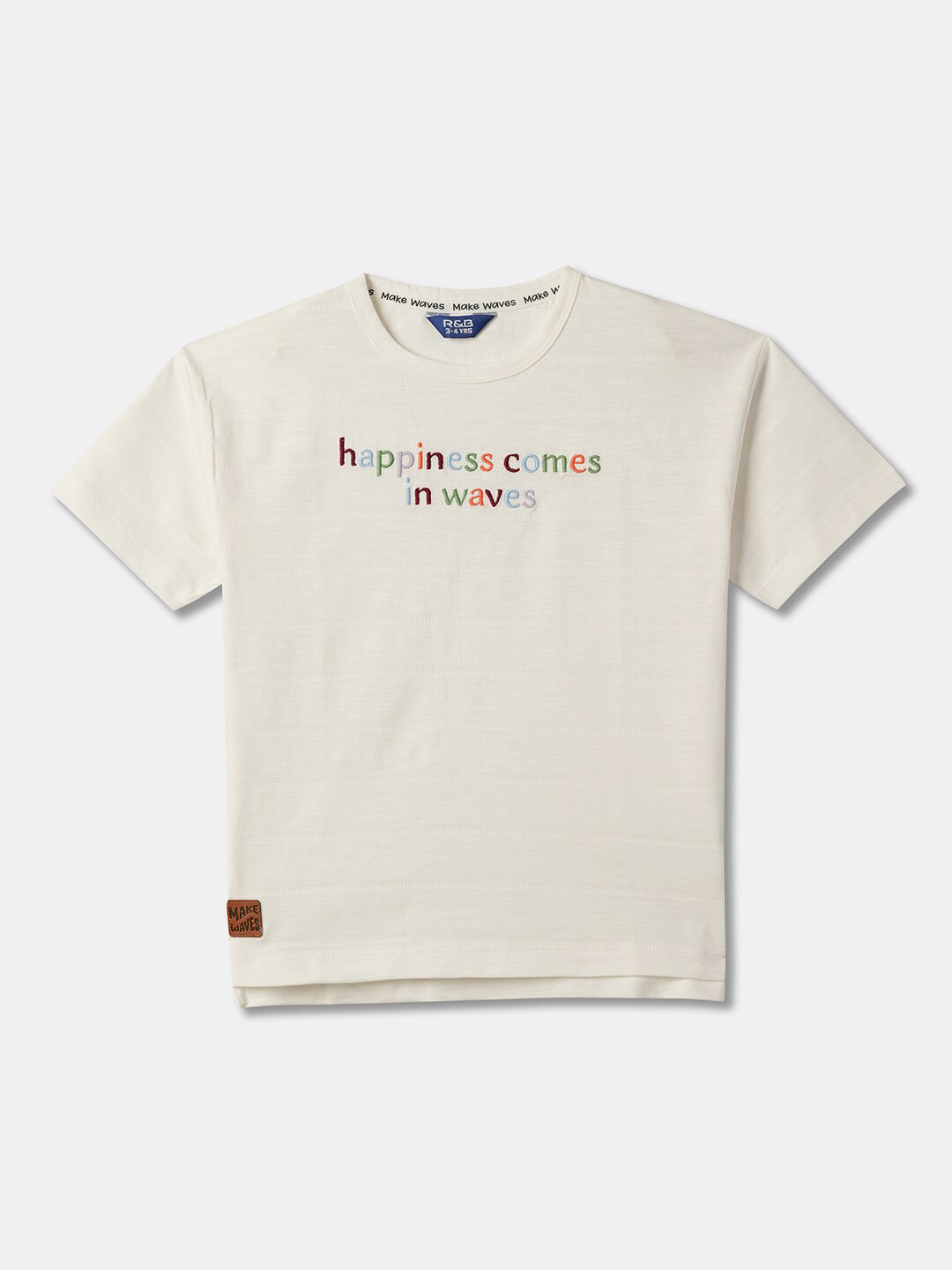 

R&B Boys Typography Printed Cotton T-Shirt, White