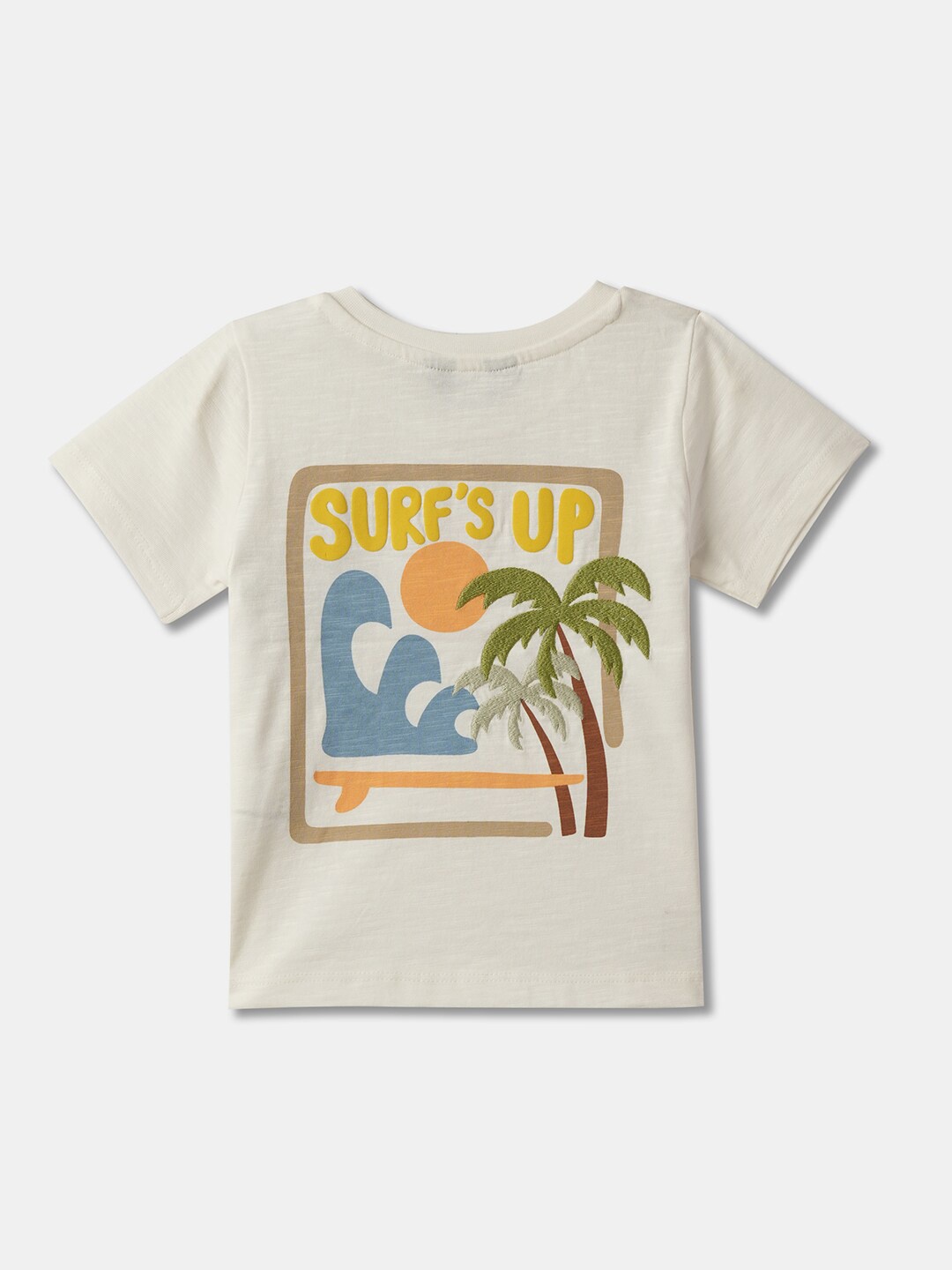 

R&B Boys Graphic Printed Round Neck T-shirt, Off white
