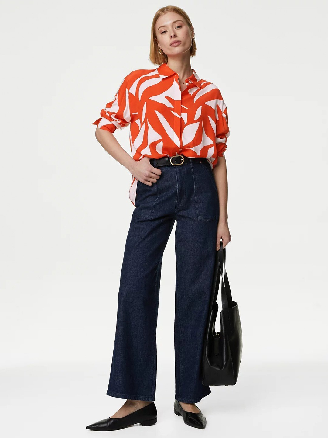 

Marks & Spencer Abstract Printed Collared Casual Shirt, Orange