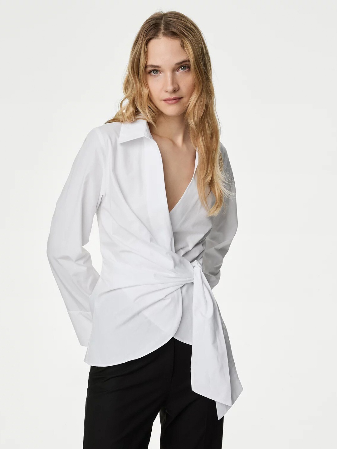 

Marks & Spencer Spread Collar Pure Cotton Casual Shirt, White