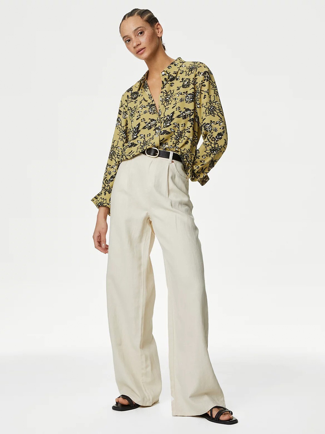 

Marks & Spencer Floral Printed Casual Shirt, Green