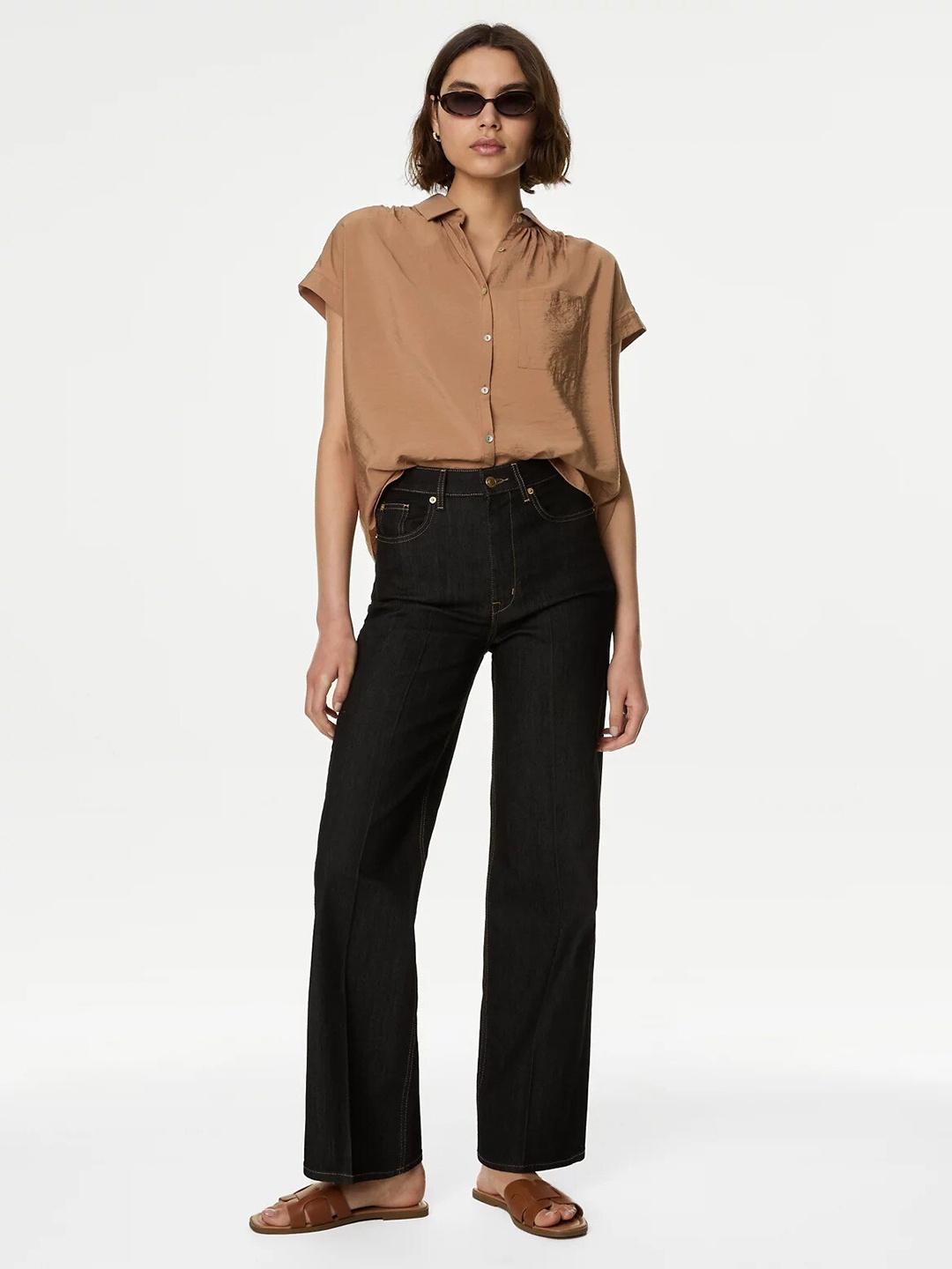 

Marks & Spencer Extended Sleeves Casual Shirt, Brown