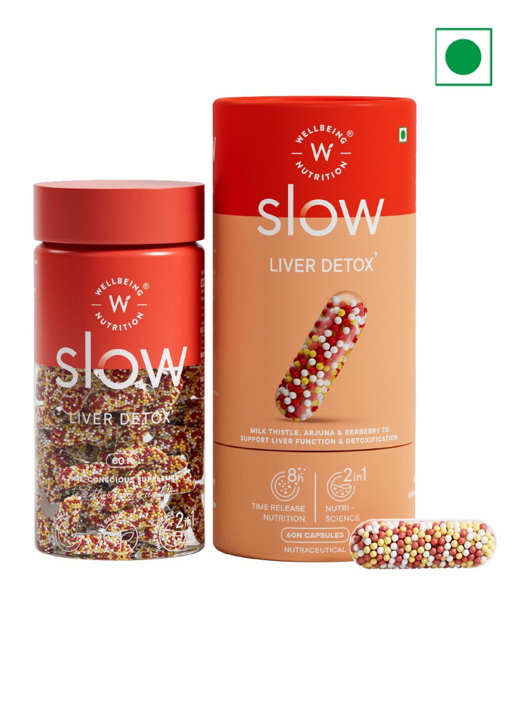 

Wellbeing Nutrition Slow Liver Detox Supplement Clinically Proven, Red